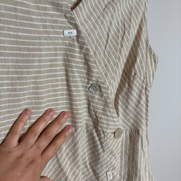 Soft Surroundings Chasia Hemp & Cotton Striped Midi Dress - Picture 3 of 6